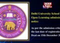 Delhi University SOL admission notice