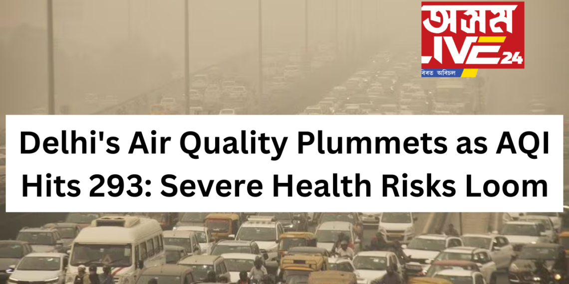 Delhi’s Air Quality Plummets as AQI Hits 293: Severe Health Risks Loom