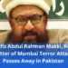 Hafiz Abdul Rahman Makki, Key Plotter of Mumbai Terror Attack, Passes Away in Pakistan